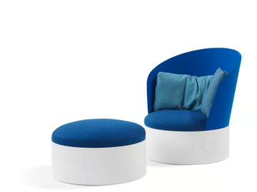 B26 - Upholstered wooden pouf by Blå Station - view 3